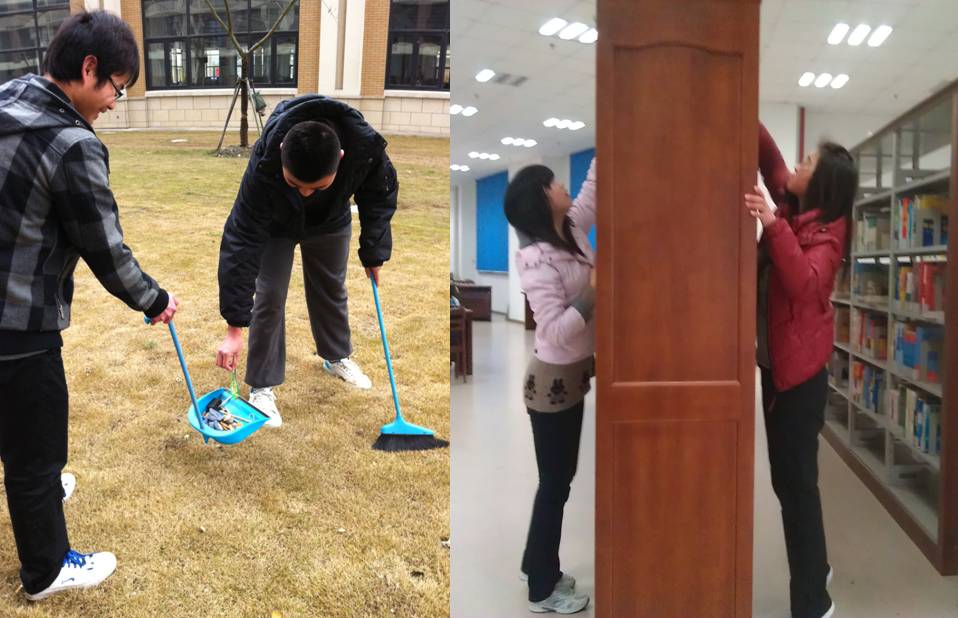 图3 化工学院学生美化校园